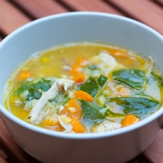Healthy Chicken Soup with Yellow Lentils